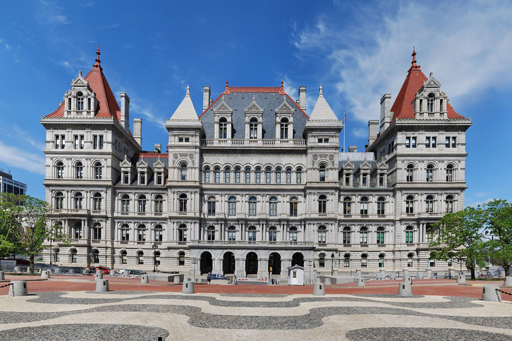 The New York State Capitol building exterior